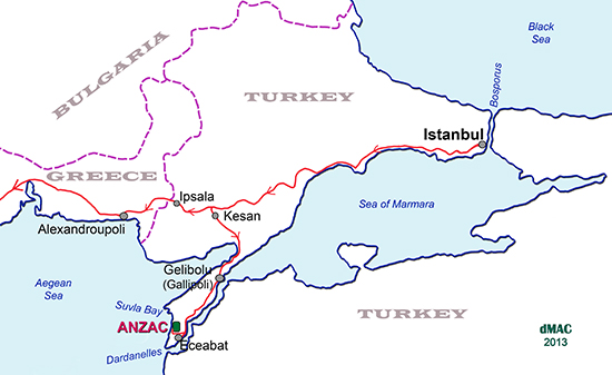 Map of Gallipoli